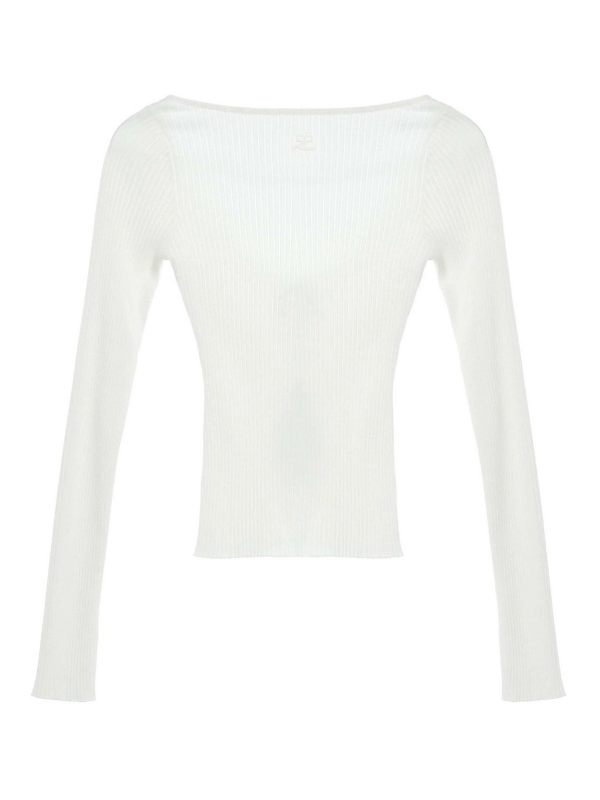 Courreges Pull Col Bateau - Blanc