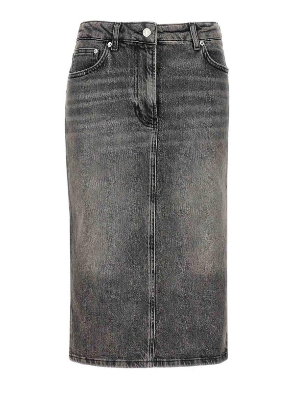 Moschino Jeans Jupe Midi - Gris