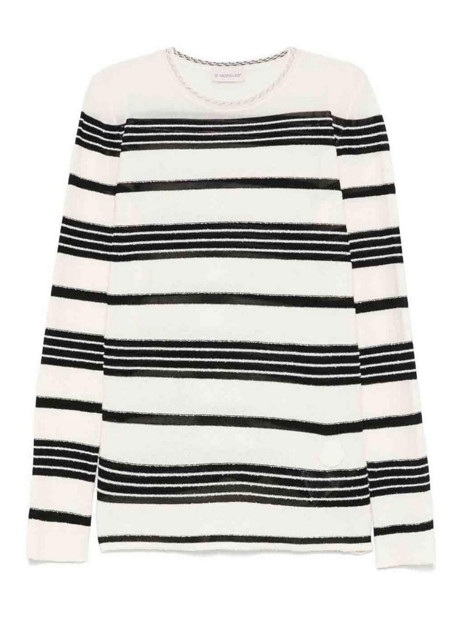 Moncler Pull Col Rond - Blanc