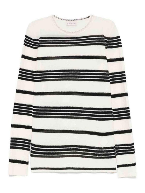 Moncler Pull Col Rond - Blanc