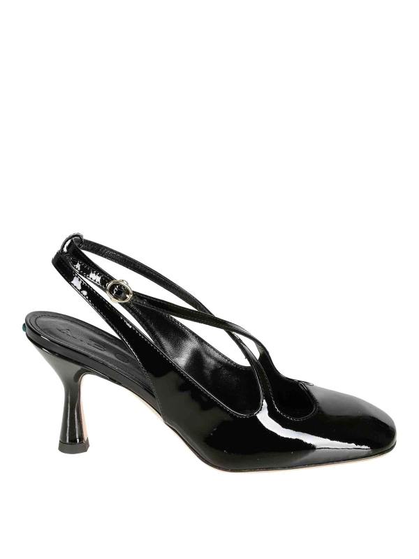 A. bocca Sandales noires en cuir verni