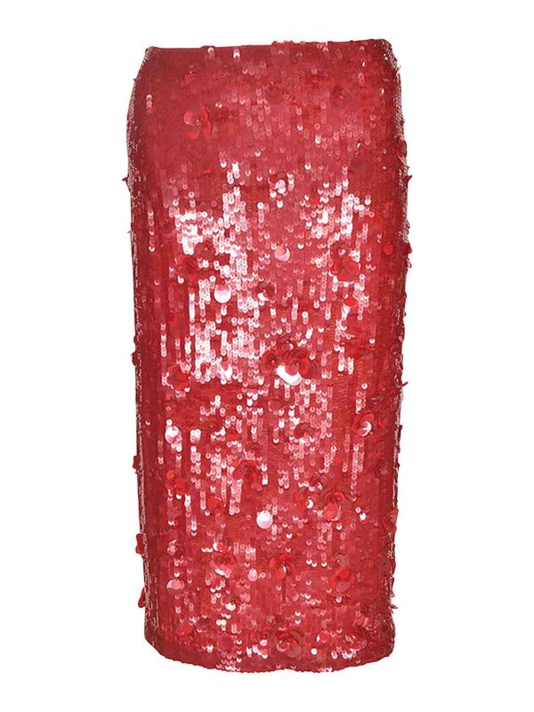 P. A.R. O.S. H. Jupe Midi - Rouge