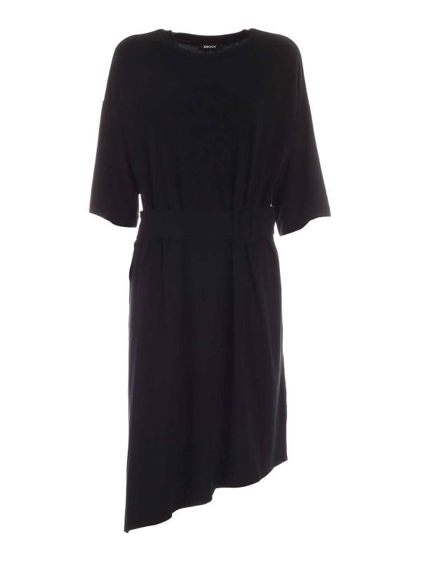 Dkny Robe Au Genou - Noir