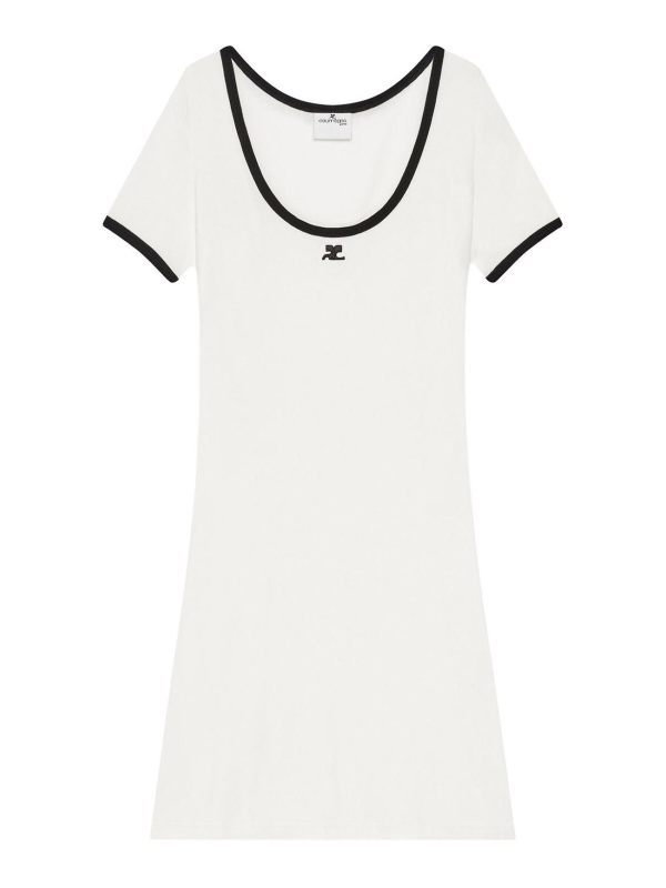 Courreges Robe Courte - Blanc