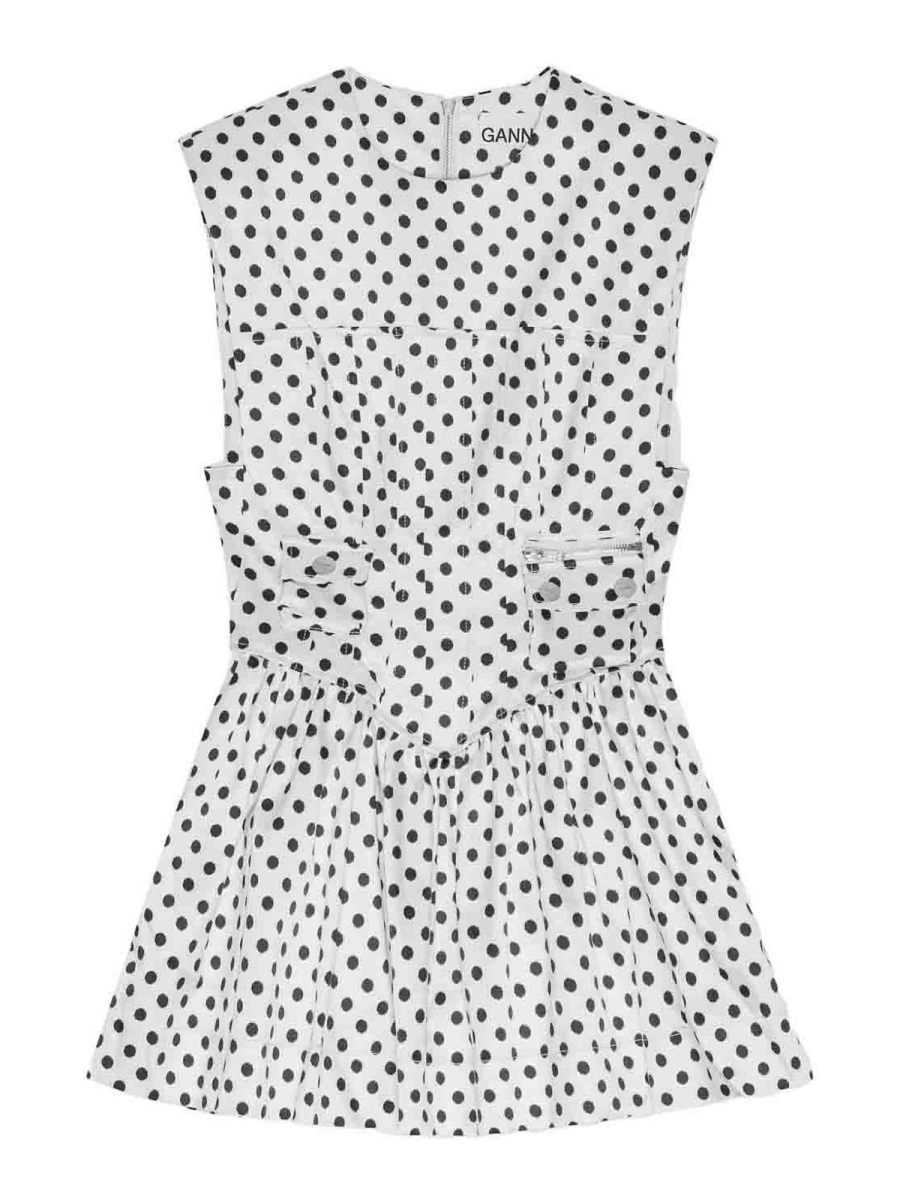 Ganni Robe Courte - Blanc