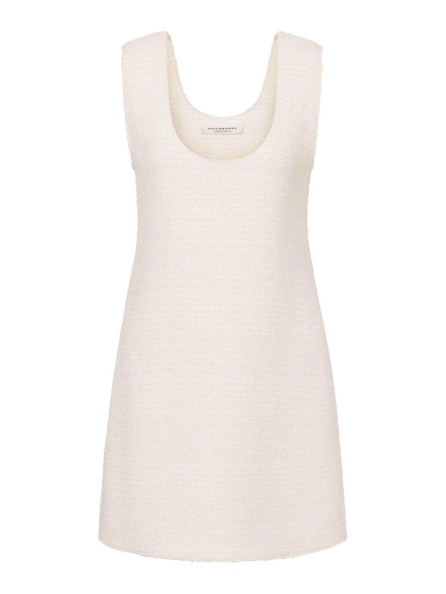 Philosophy di Lorenzo Serafini Robe Au Genou - Crème