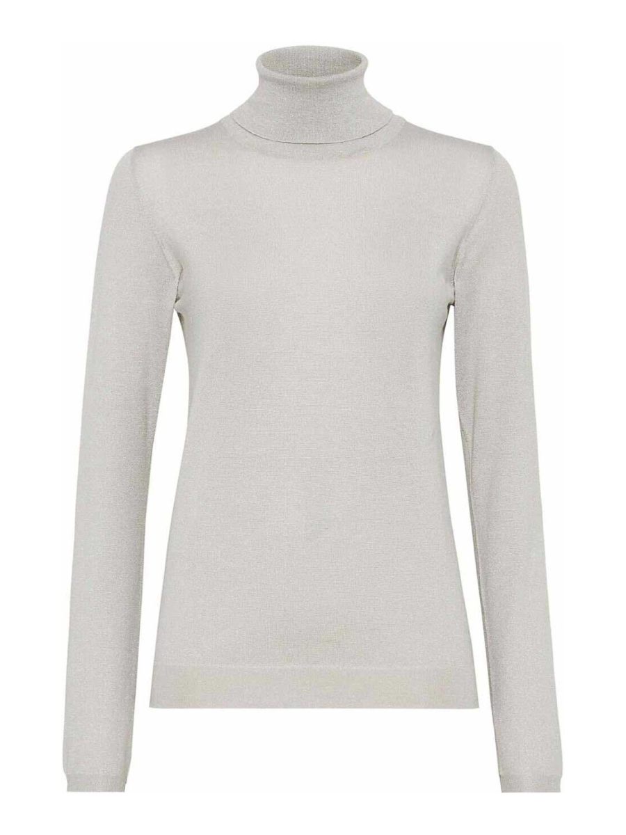 Brunello Cucinelli Pull Col Roulé - Blanc