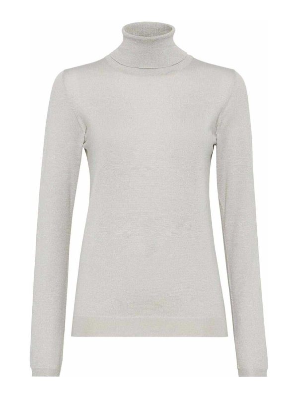 Brunello Cucinelli Pull Col Roulé - Blanc