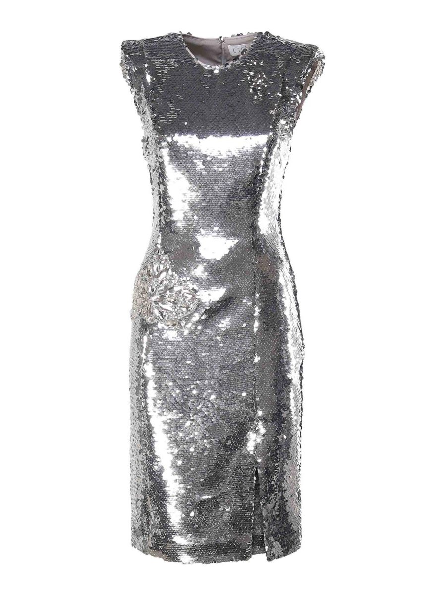 Genny Robe Au Genou - Argent
