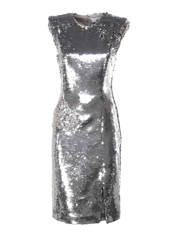 Genny Robe Au Genou - Argent