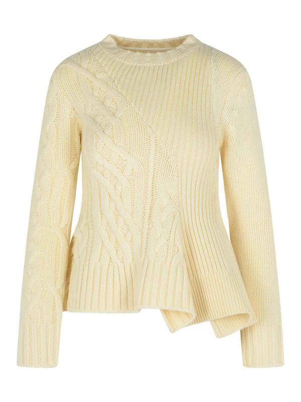 Sacai Pull Col Rond - Crème