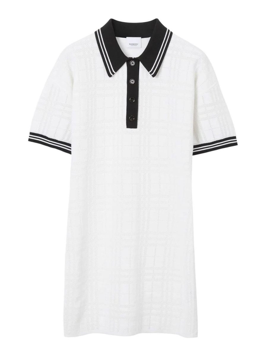 Burberry Robe Au Genou - Blanc