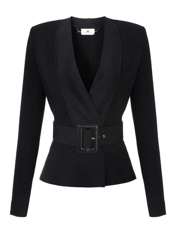 Elisabetta Franchi Pull Col Rond - Noir