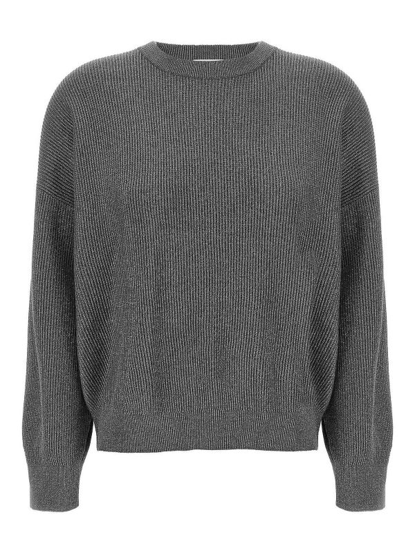 Brunello Cucinelli Pull Col Rond - Gris