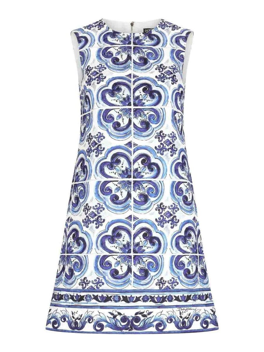 Dolce & Gabbana Robe Au Genou - Bleu