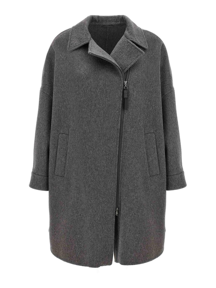 Brunello Cucinelli Manteau Court - Gris