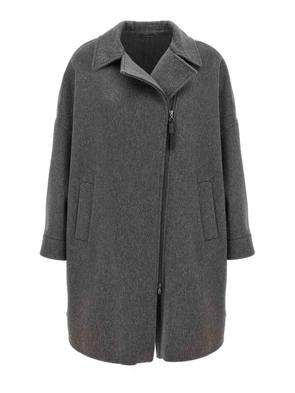 Brunello Cucinelli Manteau Court - Gris