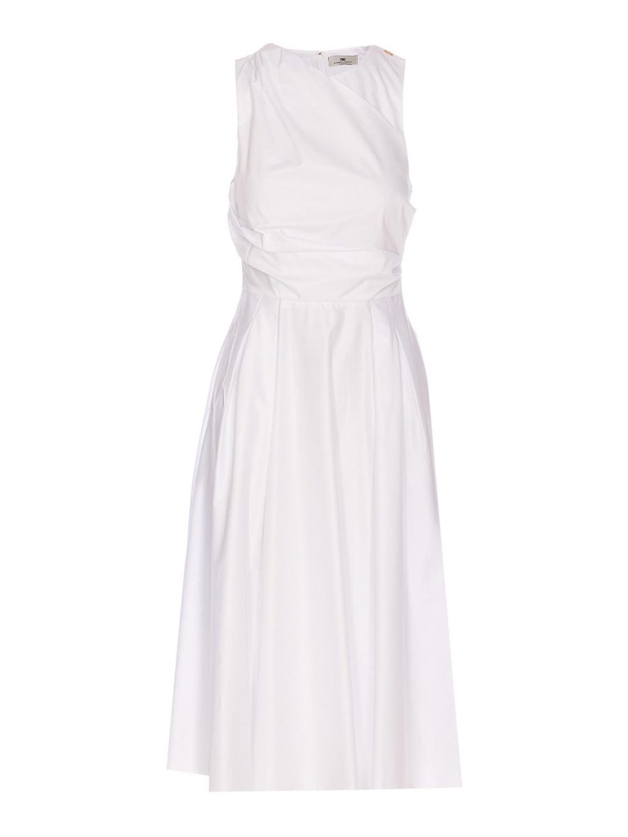 Elisabetta Franchi Robe Au Genou - Blanc