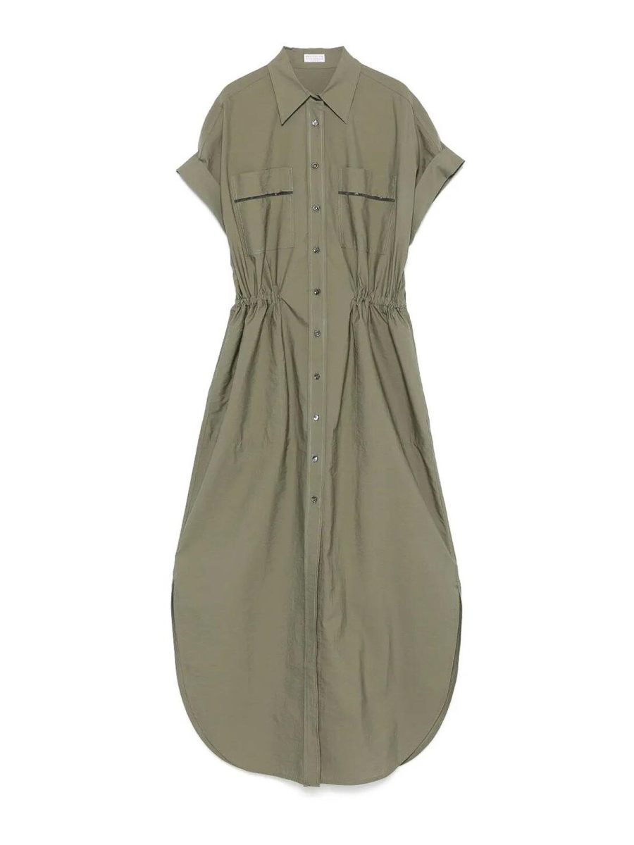 Brunello Cucinelli Robe Au Genou - Bleu