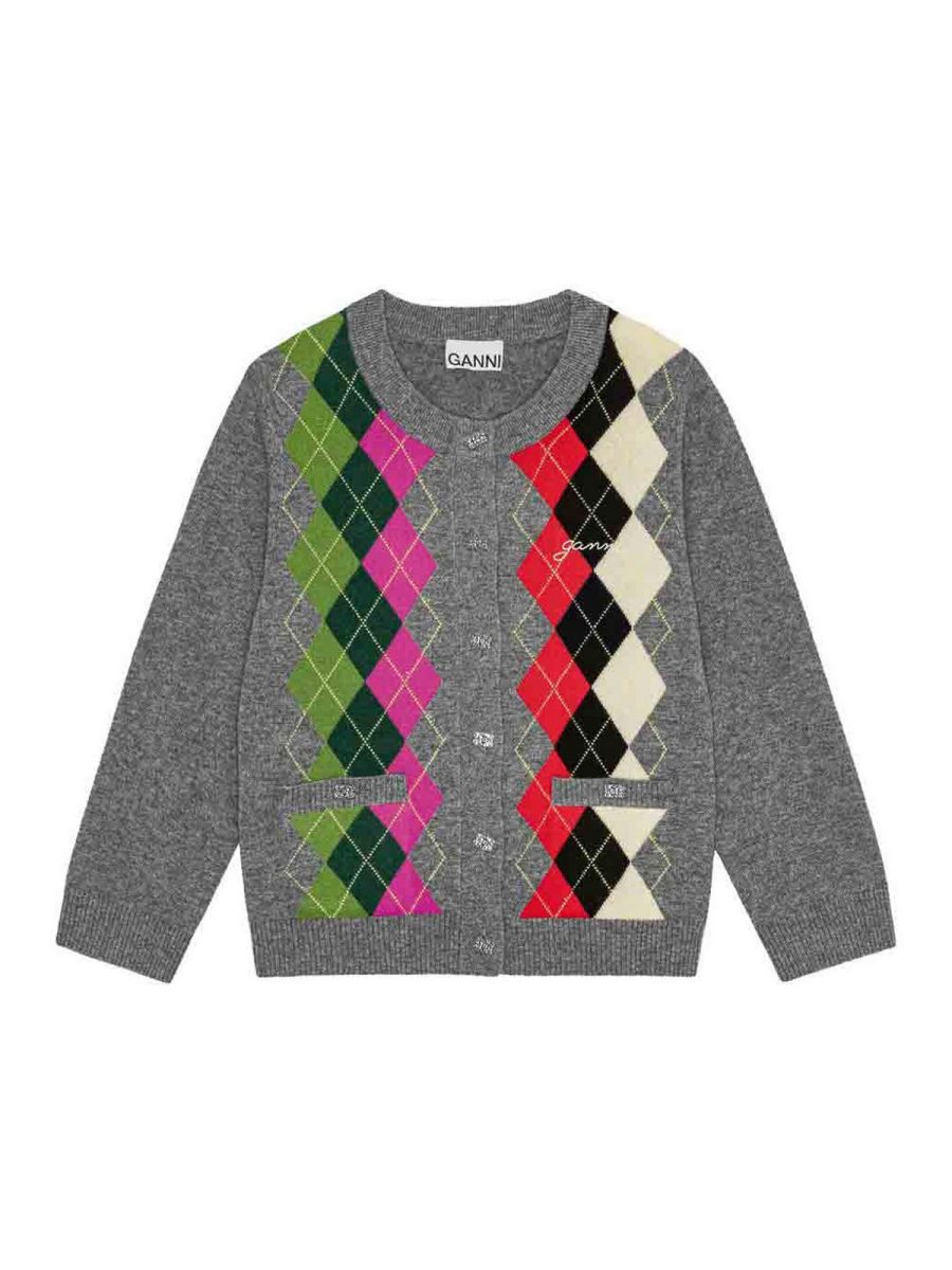 Ganni Cardigan - Gris