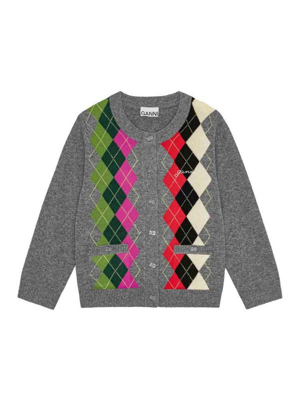 Ganni Cardigan - Gris