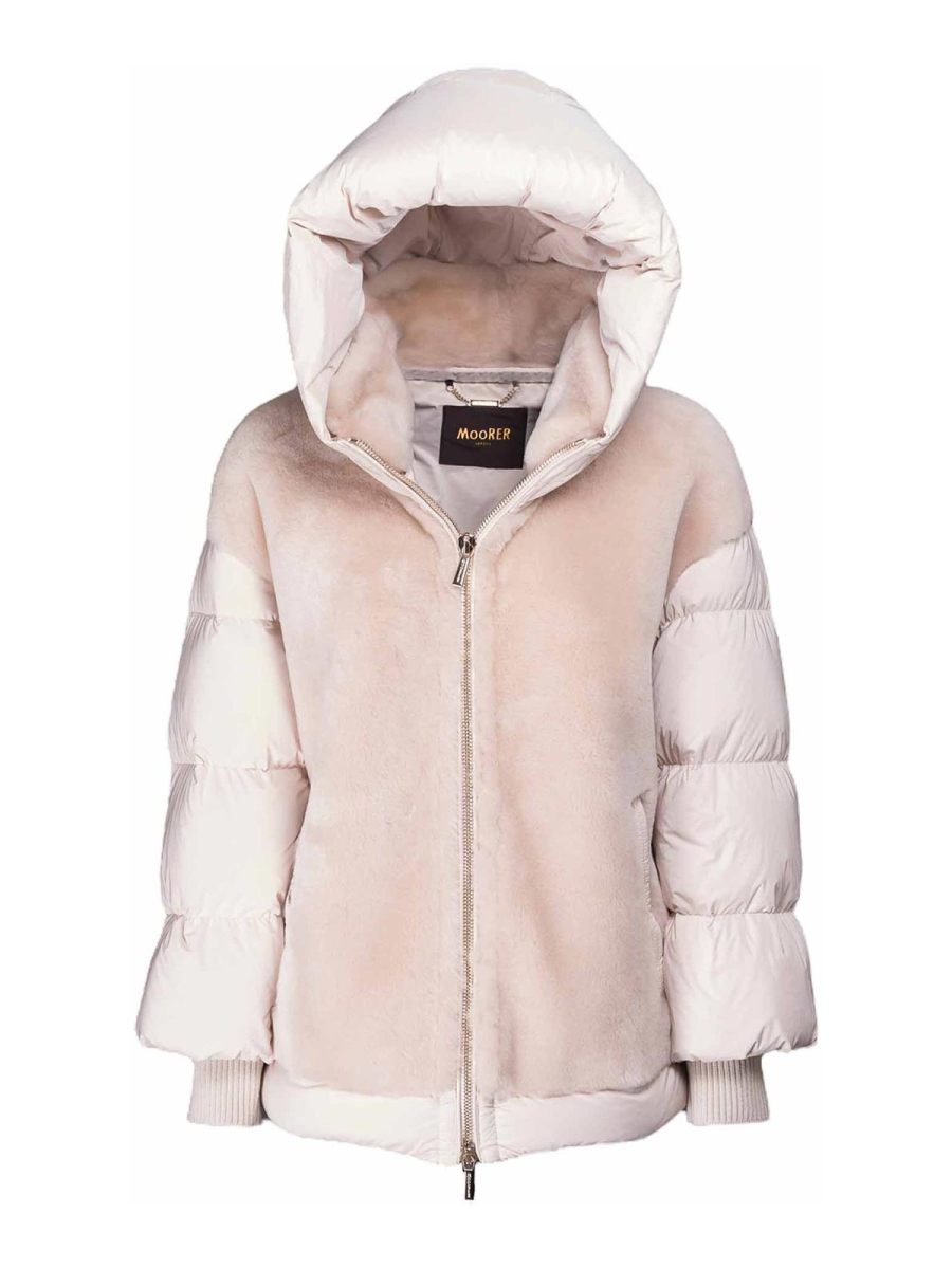 Moorer Manteau En Cuir - Gris