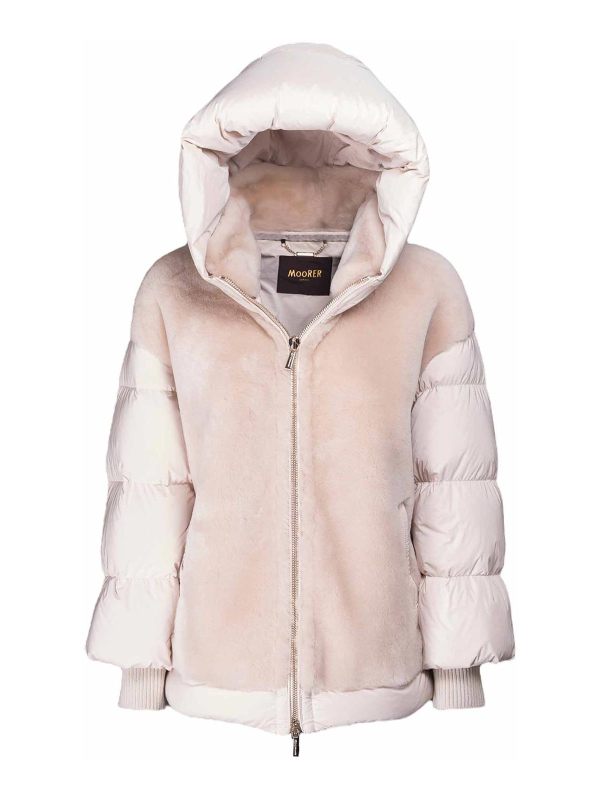 Moorer Manteau En Cuir - Gris