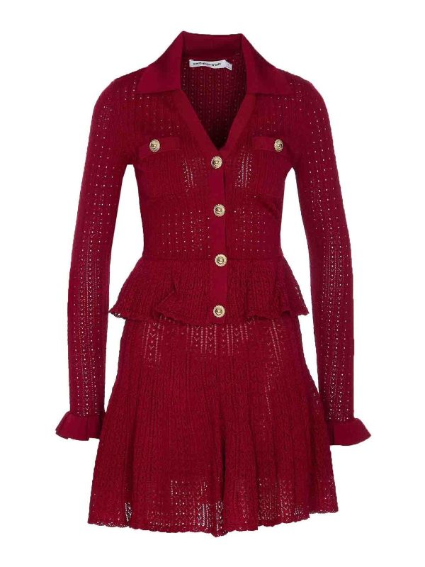 Self Portrait Robe Courte - Rouge