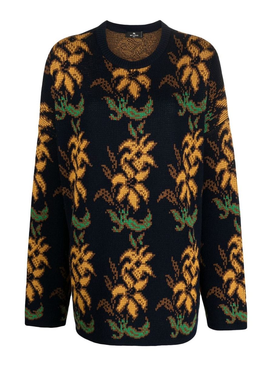 Etro Pull Col Rond - Bleu
