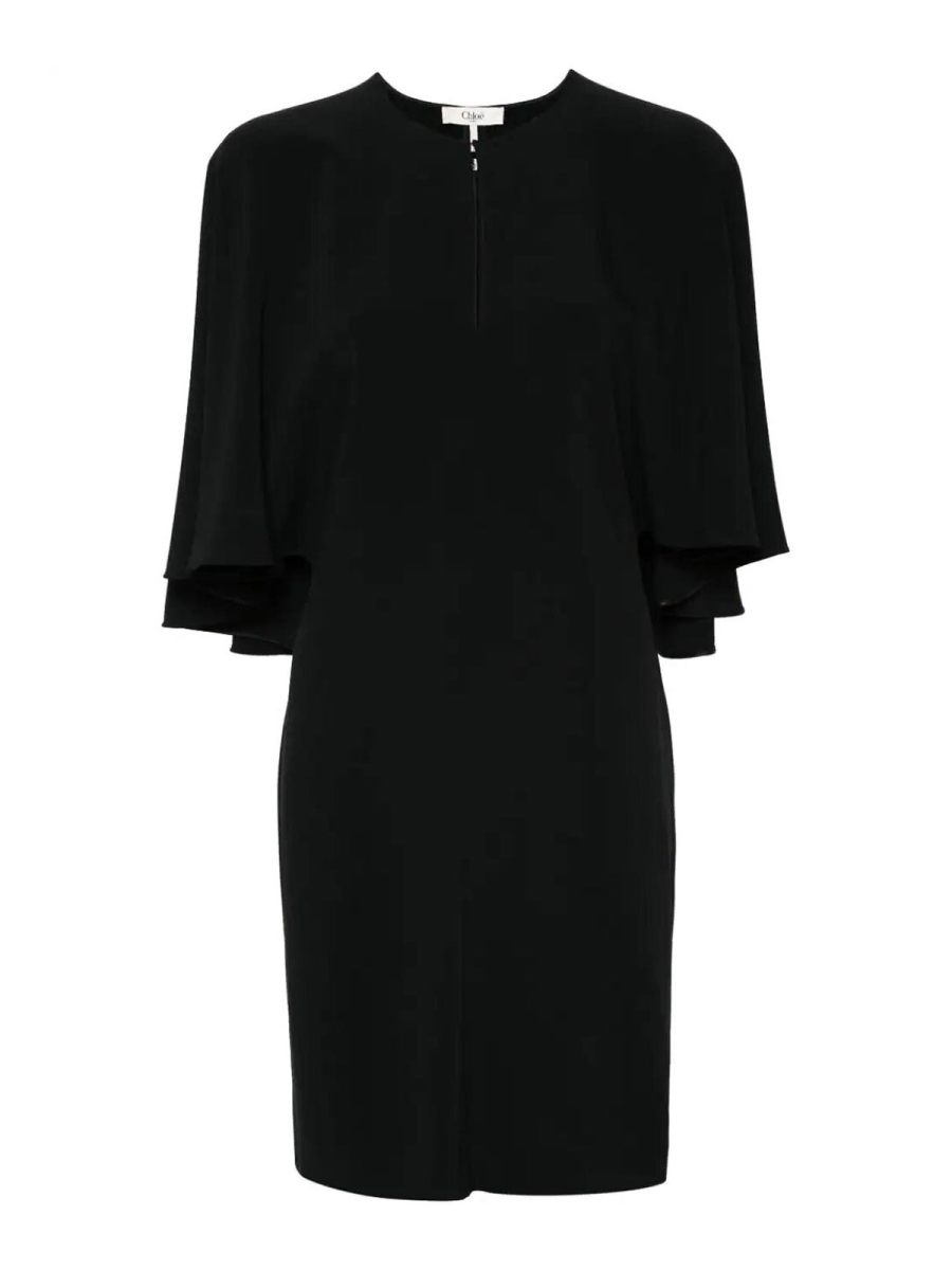 Chloe' Robe Au Genou - Noir