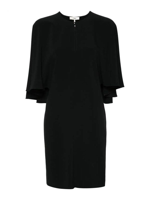 Chloe' Robe Au Genou - Noir