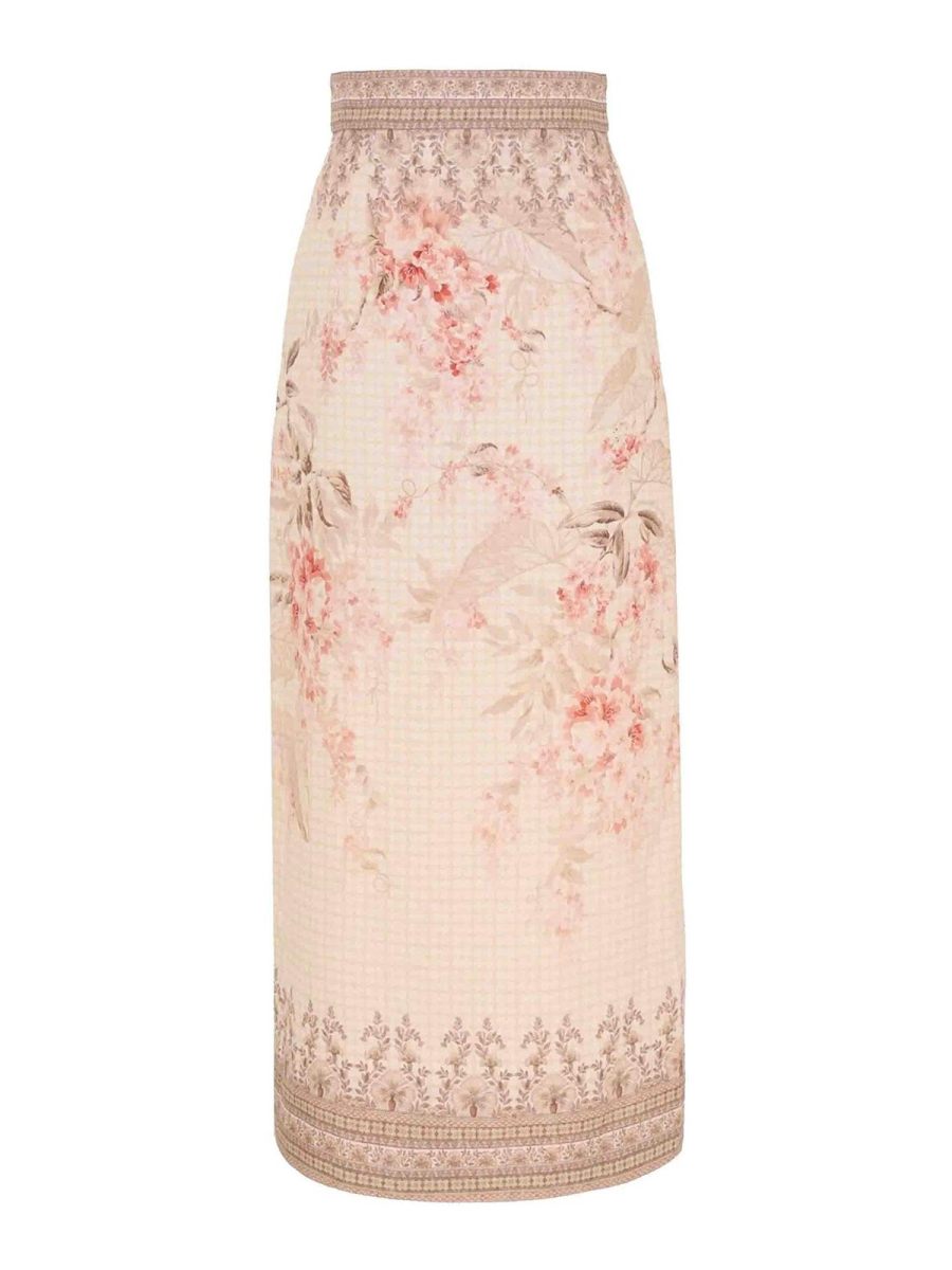 Zimmermann Jupe Midi - Rouge Clair
