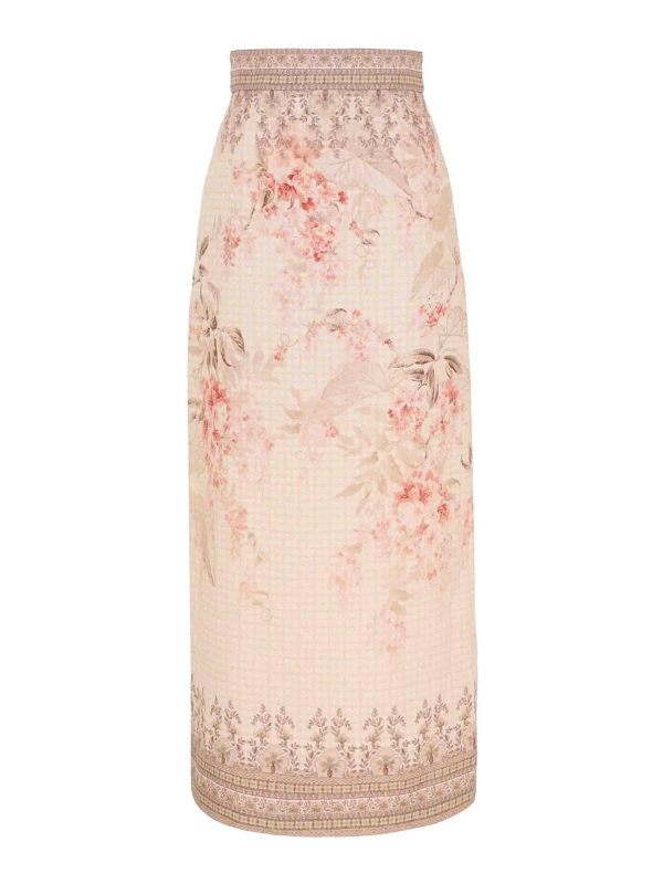 Zimmermann Jupe Midi - Rouge Clair