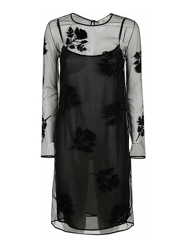 Blumarine Robe Au Genou - Noir