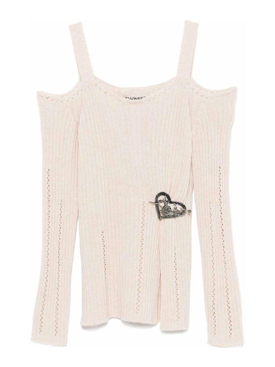 Twinset Pull Col Rond - Beige
