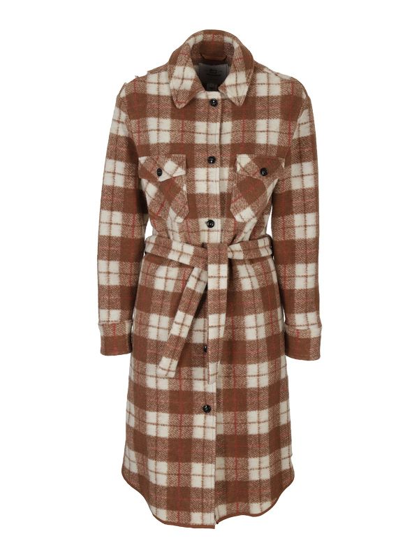 Woolrich Manteau Au Genou - Ã Motif