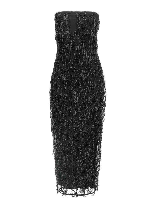 Rotate Birger Christensen Robe Au Genou - Noir