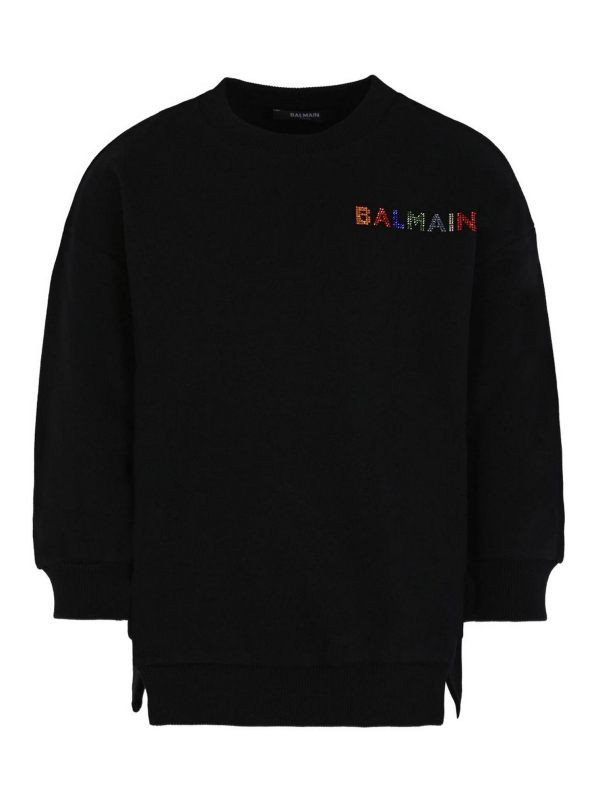 Balmain Pull Col Rond - Noir