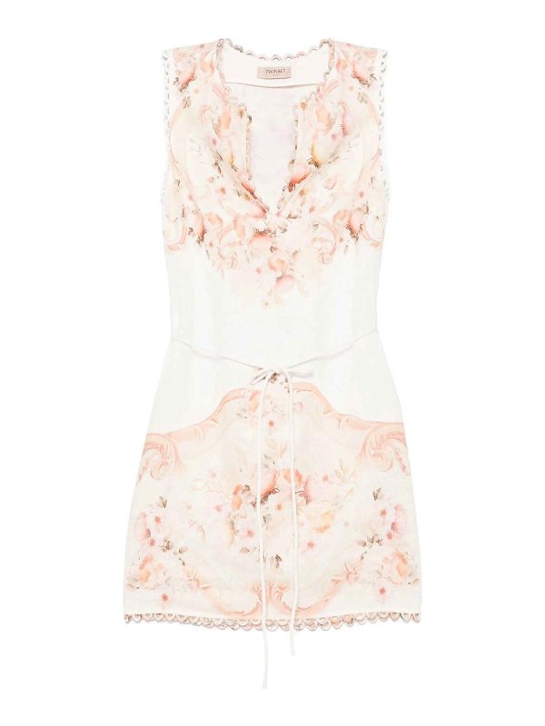 Twinset Robe Au Genou - Rouge Clair
