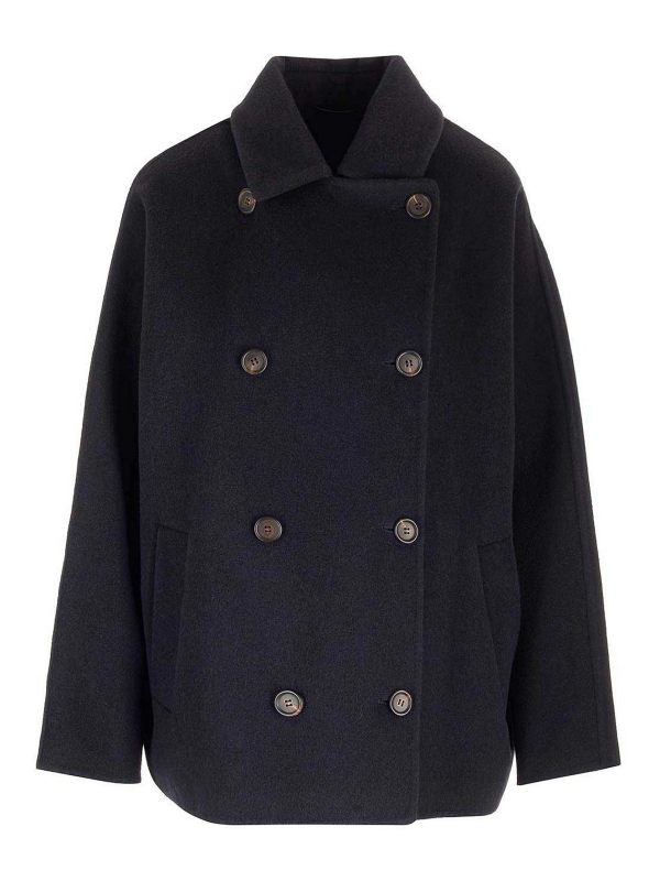 Brunello Cucinelli Manteau Court - Bleu