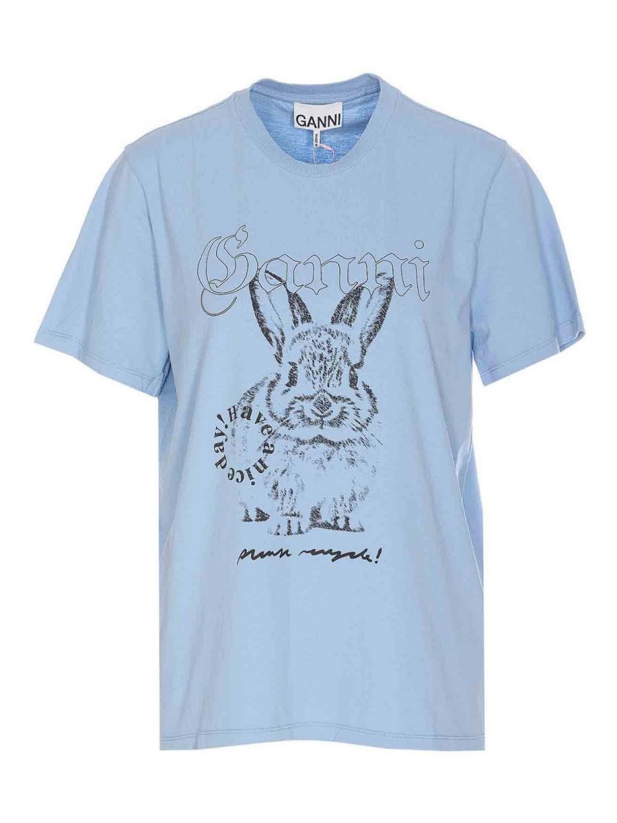 Ganni T-Shirt - Bleu
