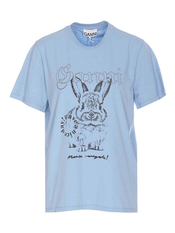 Ganni T-Shirt - Bleu
