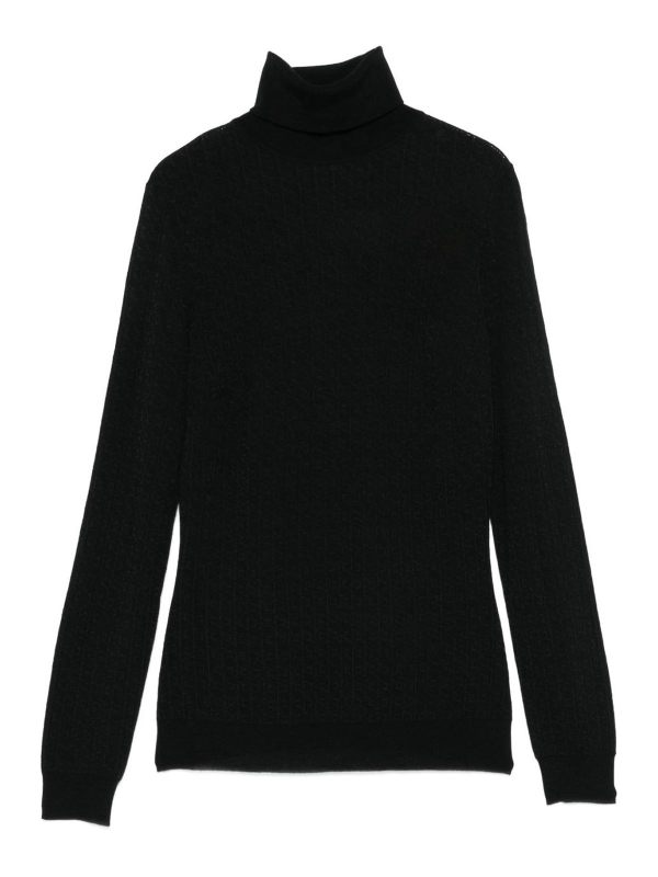 Elisabetta Franchi Pull Col Roulé - Noir