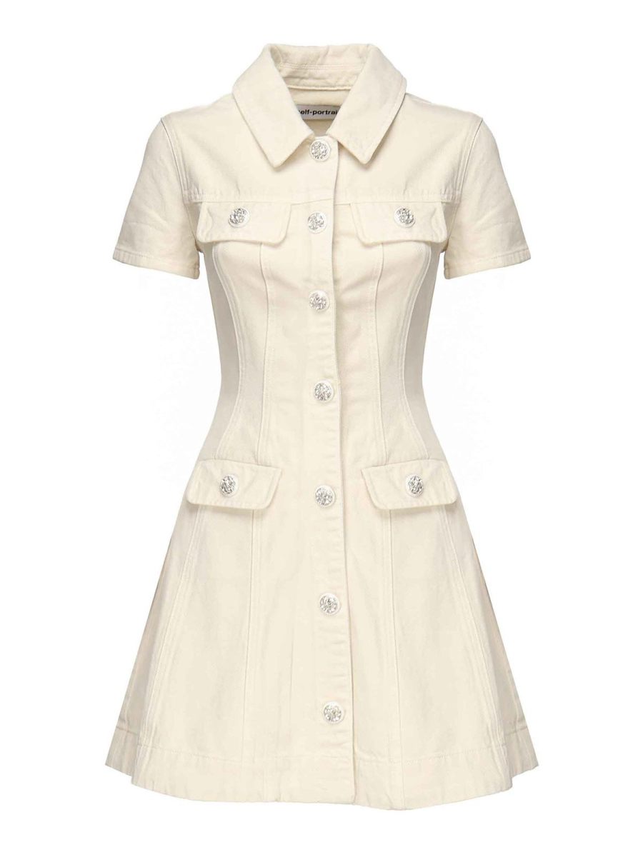 Self Portrait Robe Courte - Blanc