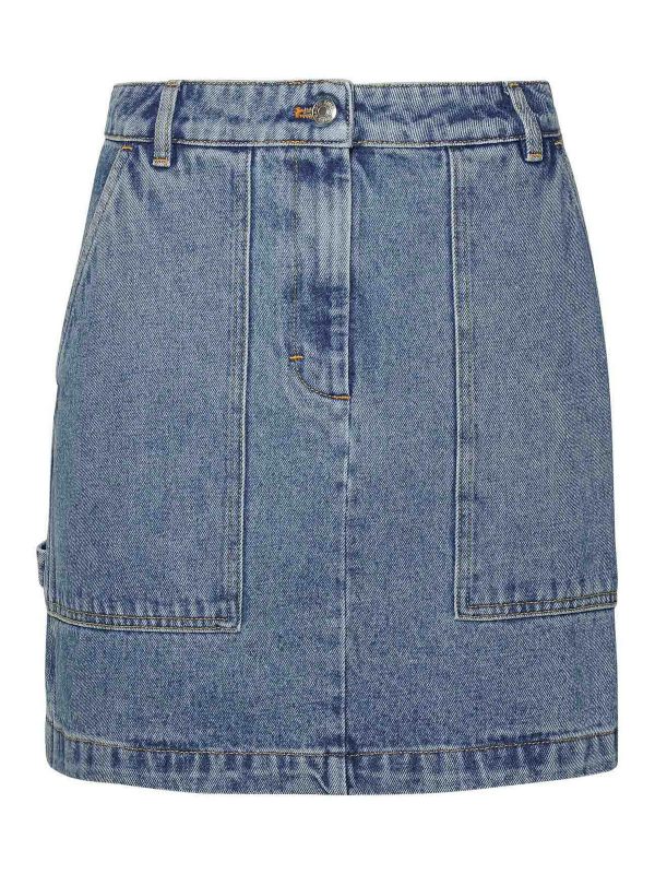 Maison Kitsuné Mini Jupe - Bleu Clair