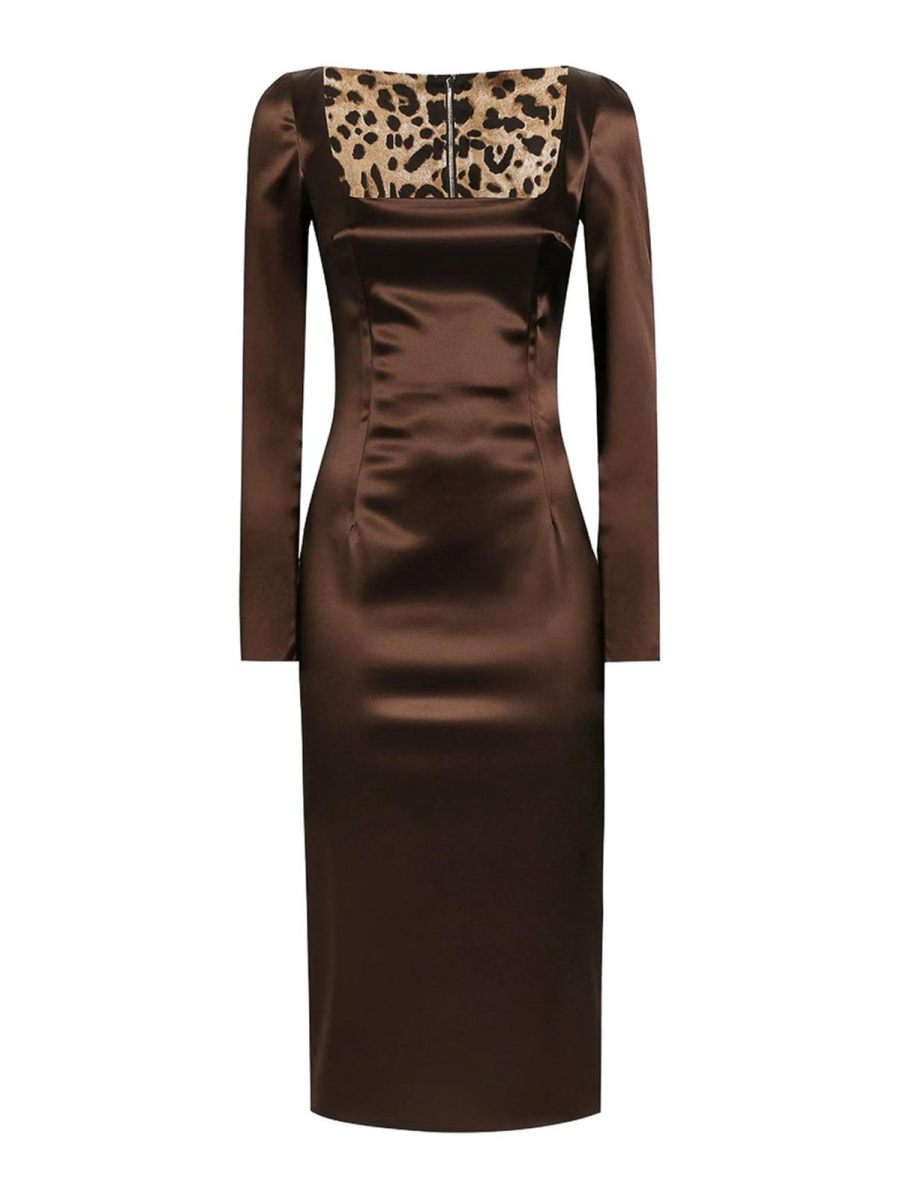 Dolce & Gabbana Robe De Cocktail - Marron
