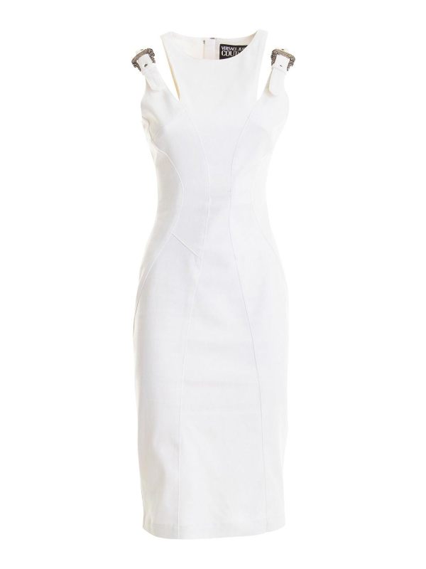 Versace Jeans Couture Robe Au Genou - Blanc