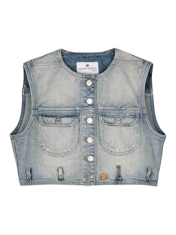 Courreges Gilet - Bleu Clair