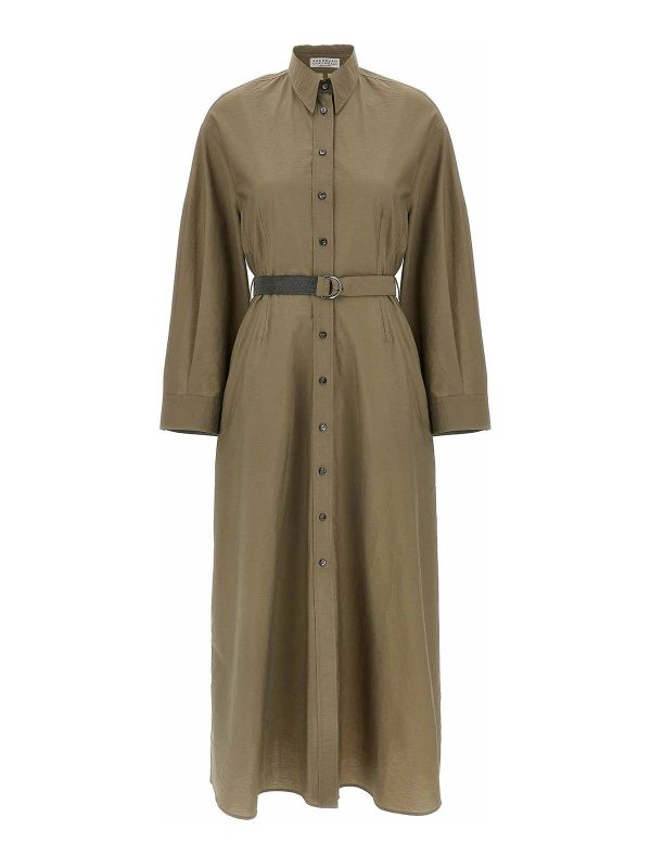 Brunello Cucinelli Robe Au Genou - Beige