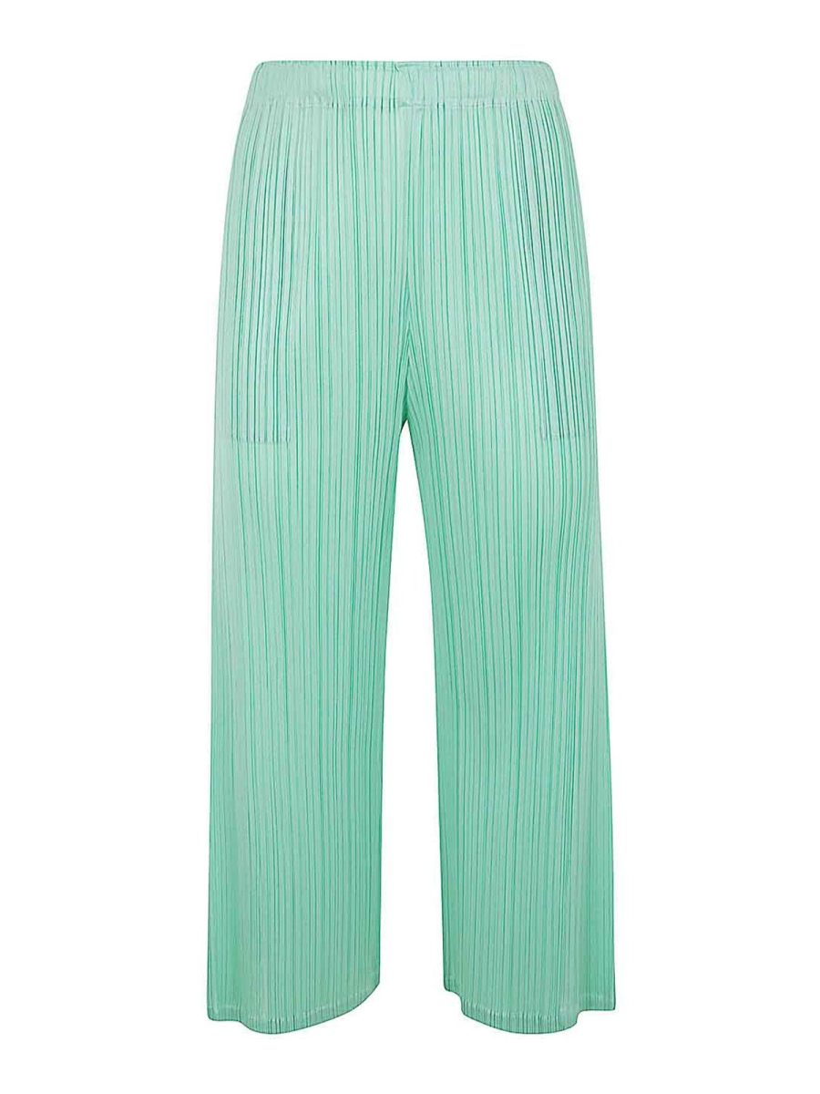 Pleats Please Issey Miyake Pantalons Décontractés - Vert